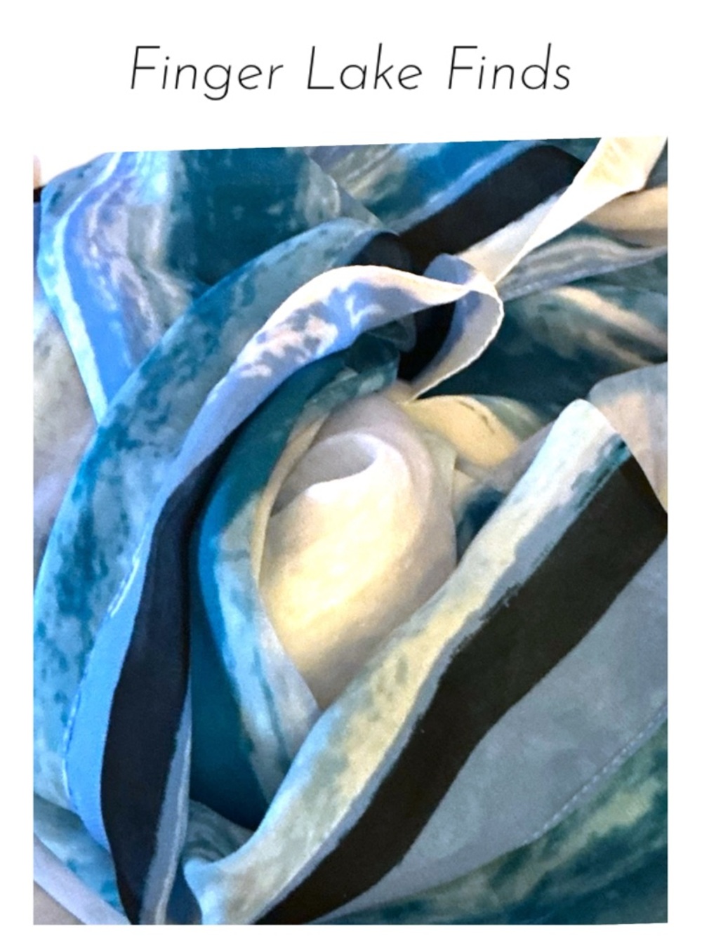 Calvin Klein Blue & White Sheer Stripe Scarf
